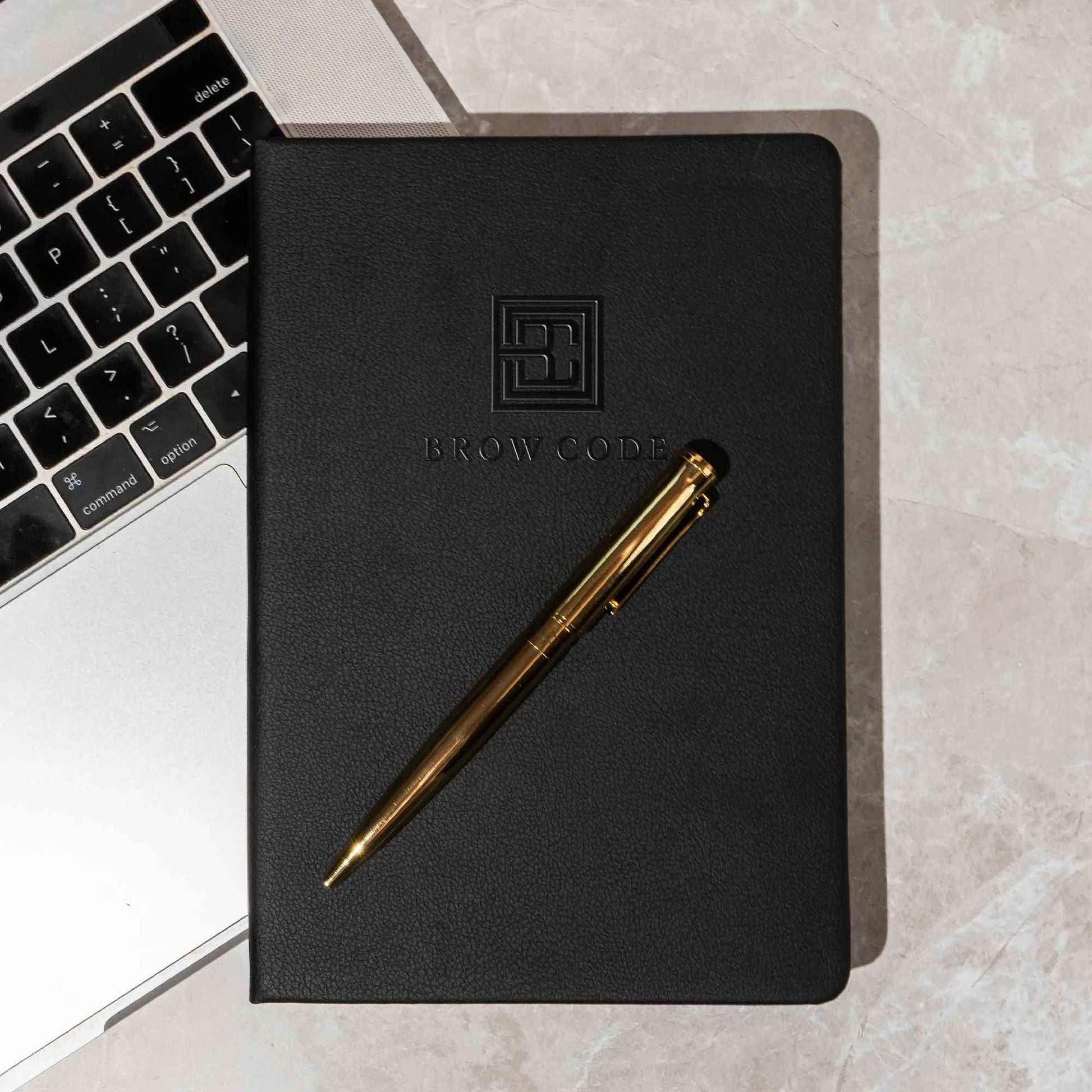 Brow Code Gold Pen and PLanner